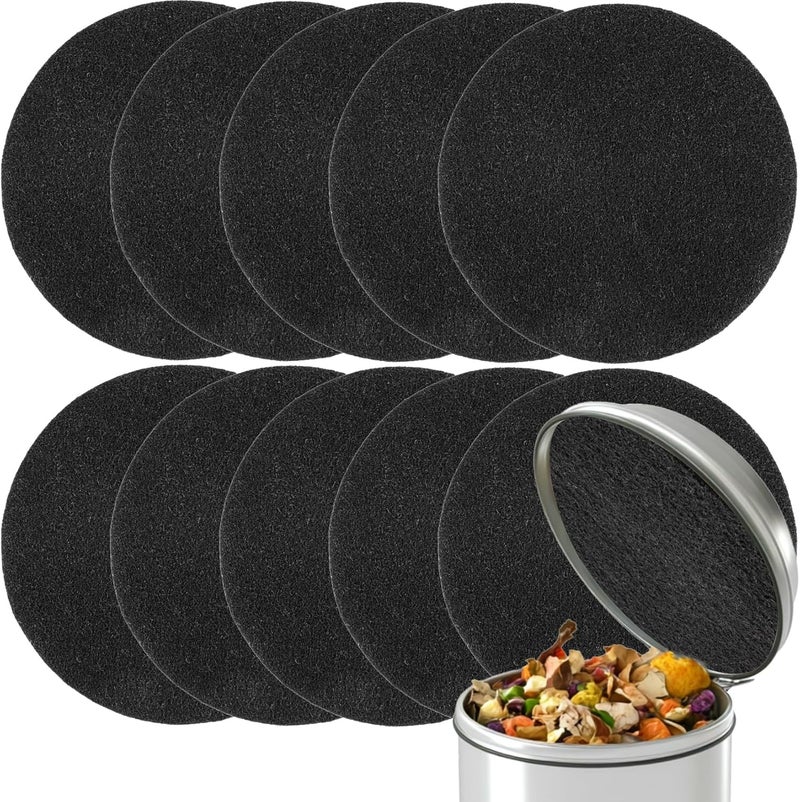 Rainflow 10PCS Compost Bin Charcoal Filters- 6.7inch Activated Carbon Filters，Round Charcoal Replacements for Kitchen Compost Bin Pail Replacement,Countertop Home Bucket Refill - Image 1